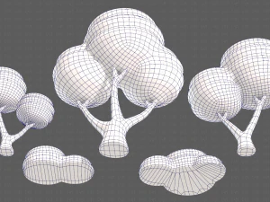 Trees Cartoon V30 3D Model