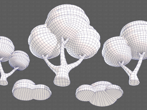 Trees Cartoon V30 3D-Modell