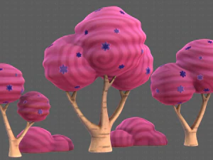 Trees Cartoon V30 3D Model