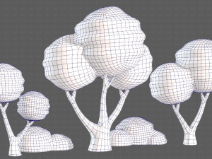 Trees Cartoon V30 3D-Modell