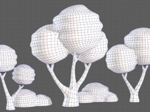Trees Cartoon V30 3D Model