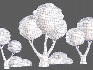 Trees Cartoon V30 3D Model