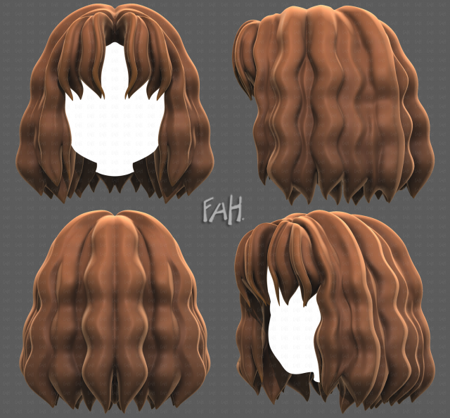 Base Hair for girl V52 3Dモデル .c4d .max .obj .3ds .fbx .stl .blend 