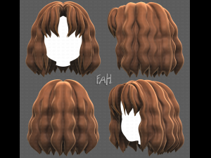 Base Hair for girl V52 3D Model