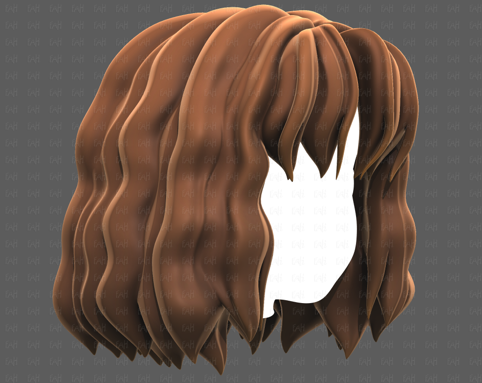 3D model Base Hair for girl V52 VR / AR / low-poly