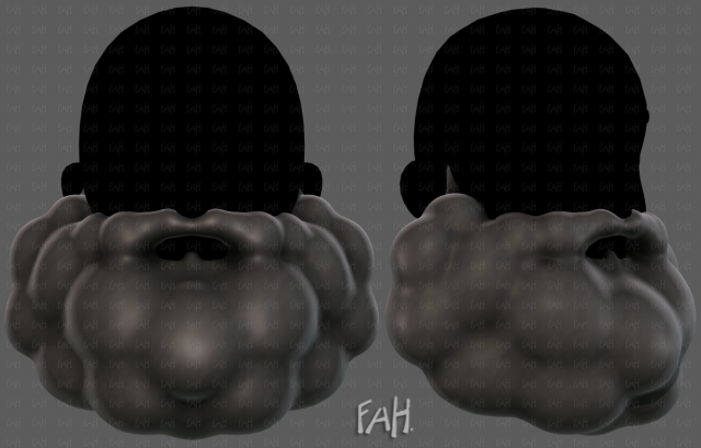 Beard V52 3D Модель .c4d .max .obj .3ds .fbx .stl .blend 