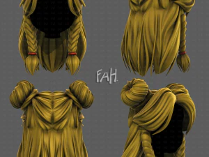 Coiffure 3D pour fille V112 Modèle 3D