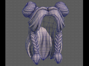 3D Hair style for girl V112 Modelo 3D