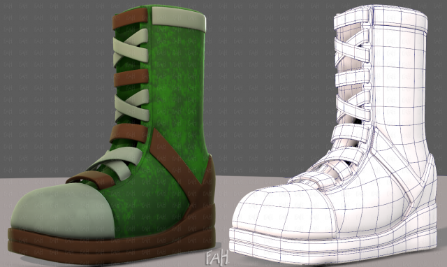 Shoes cartoonV52 3D Модель .c4d .max .obj .3ds .fbx .stl .blend 