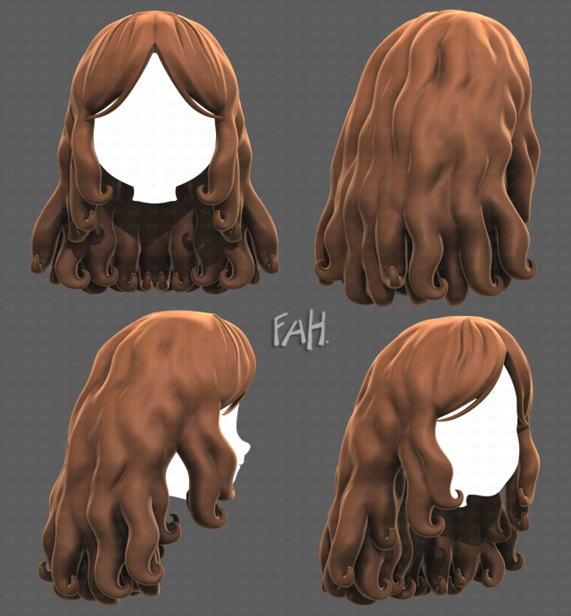 Base Hair for girl V53 3D Model .c4d .max .obj .3ds .fbx .lwo .lw .lws