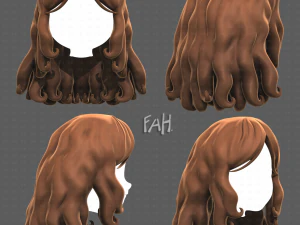 Base cheveux pour fille V53 Modèle 3D