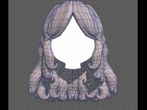 Base Hair for girl V53 3D Model