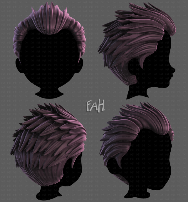 3D Hair style for boy V113 Modelo 3D .c4d .max .obj .3ds .fbx .stl .blend 