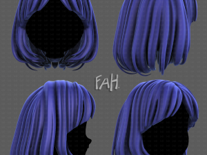 3D Hair style for girl V113 3D Model