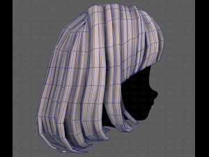 3D Hair style for girl V113 3D-Modell