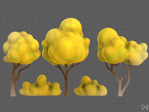 Dibujos animados de &aacute;rboles V31 Modelo 3D