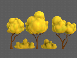 Trees Cartoon V31 Model 3D