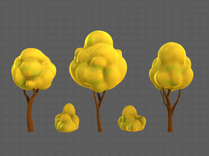 Trees Cartoon V31 Model 3D