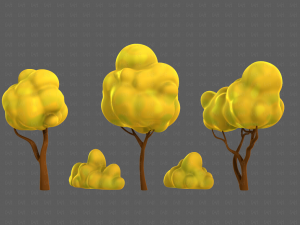 Trees Cartoon V31 Model 3D