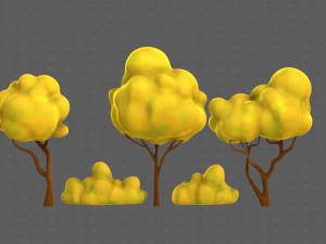 Trees Cartoon V31 3D Model