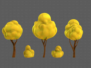 Trees Cartoon V31 3D Model