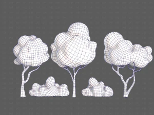Trees Cartoon V31 3D Model