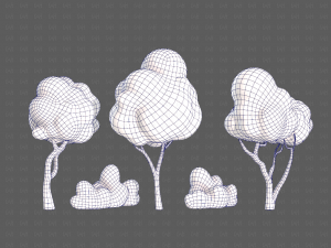 Trees Cartoon V31 Model 3D