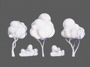 Trees Cartoon V31 3D Model