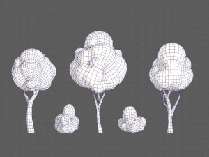 Trees Cartoon V31 3D Model