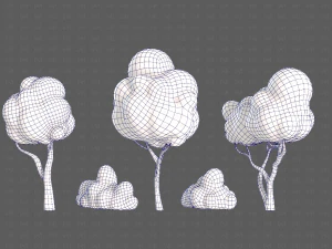 Trees Cartoon V31 3D Model