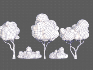 Trees Cartoon V31 Model 3D
