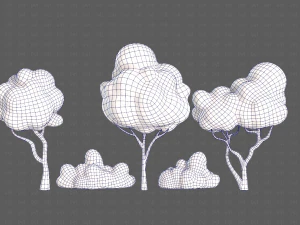 Trees Cartoon V31 3D Model