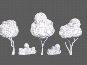 Trees Cartoon V31 Model 3D