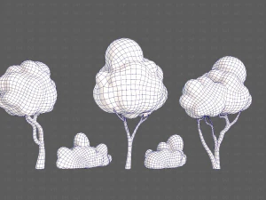 Trees Cartoon V31 3D Model
