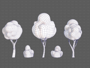 Trees Cartoon V31 Model 3D