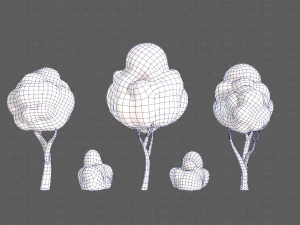 Trees Cartoon V31 3D Model