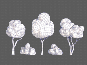 Trees Cartoon V31 Model 3D