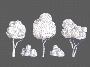 Trees Cartoon V31 3D Model