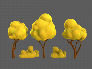 Trees Cartoon V31 Model 3D