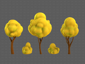 Trees Cartoon V31 Model 3D