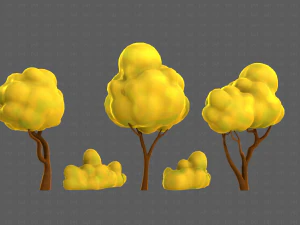 Trees Cartoon V31 3D Model