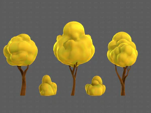 Trees Cartoon V31 3D Model