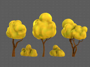 Trees Cartoon V31 3D Model