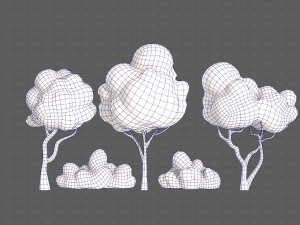 Trees Cartoon V31 Model 3D