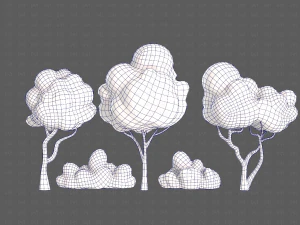 Trees Cartoon V31 3D Model