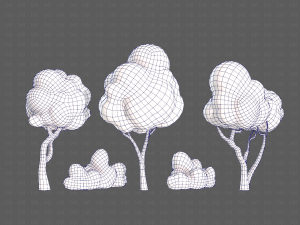 Trees Cartoon V31 Model 3D