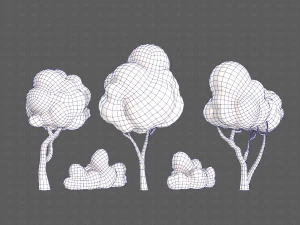 Trees Cartoon V31 3D Model
