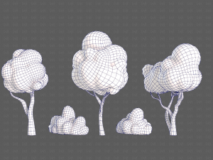 Trees Cartoon V31 Model 3D