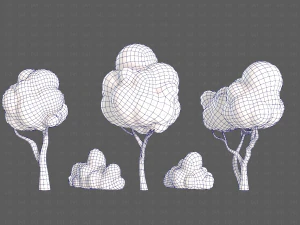 Trees Cartoon V31 3D Model