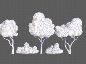 Trees Cartoon V31 Model 3D